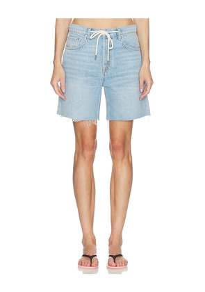 GRLFRND Bella Cut Off Drawstring in Blue. Size 23. Also in 24, 25, 26, 27, 28, 29, 30, 31, 32.