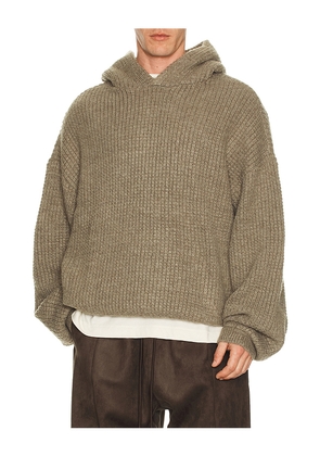 Fear of God ESSENTIALS Heavy Waffle 90'S Hoodie in Grey. Size M. Also in L.