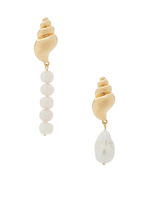 Frasier Sterling X For Love & Lemons Nantucket Earrings in Metallic Gold.