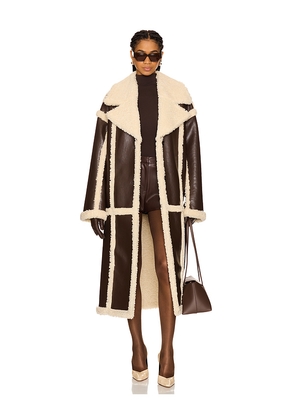 Lovers and Friends Wayne Faux Shearling Coat in Brown. Size XXS. Also in XS.