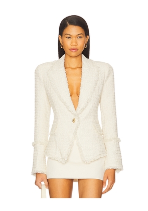 L'AGENCE Kaisley Blazer With Fray in Ivory. Size 10. Also in 2, 8.
