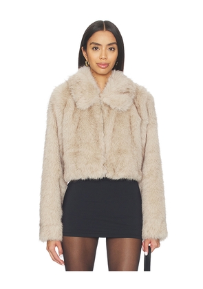 Lovers and Friends Silas Faux Fur Coat in Tan. Size S. Also in XL.