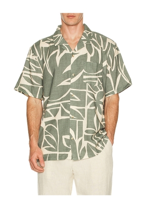 Marine Layer Stretch Selvage Resort Shirt in Green. Size L. Also in S, M, XL/1X.