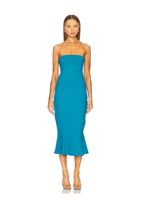 Susana Monaco Tube Trumpet Midi Dress in Teal. Size L. Also in S.