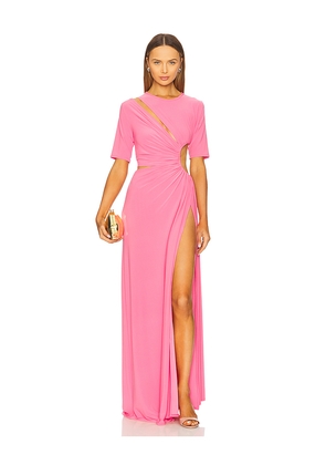 Sid Neigum Gathered Slit Maxi Dress in Pink. Size XS. Also in S.