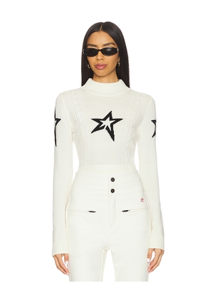 Perfect Moment Cable Sweater in White. Size S. Also in L, XL.