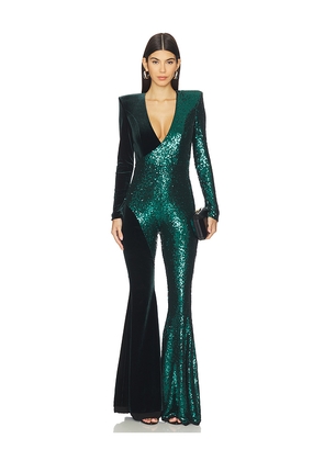 Zhivago Perfume Exotico Sequin Jumpsuit in Green. Size 6. Also in 4.