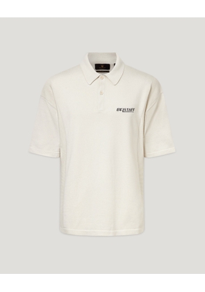 Belstaff Competition Knitted Polo Men's Lightweight Organic Cotton Chalk Size 2XL