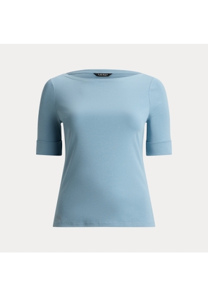 Stretch Cotton Boatneck T-Shirt