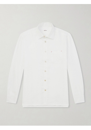 Kiton - Straight Cut Linen Shirt - Men - White - EU 41