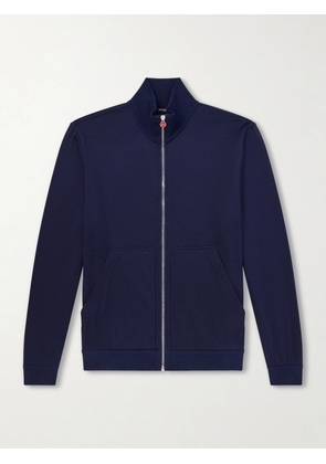 Kiton - Cotton and Silk-Blend Zip-Up Sweater - Men - Blue - S