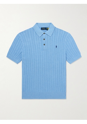 Polo Ralph Lauren - Cable-Knit Cotton Polo Shirt - Men - Blue - XS