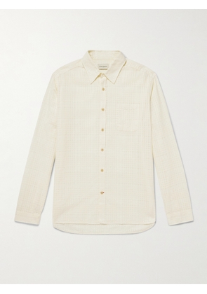 Oliver Spencer - Connell Checked Organic Cotton-Seersucker Shirt - Men - Neutrals - UK/US 14.5