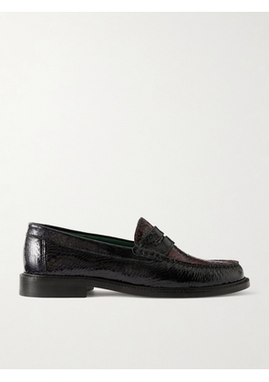 VINNY's - Yardee Snake-Effect Patent-Leather Loafers - Men - Burgundy - EU 41