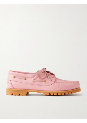VINNY's - Aztec Full-Grain Leather Boat Shoes - Men - Pink - EU 40