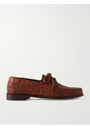 VINNY's - Millo Croc-Effect Leather Boat Shoes - Men - Brown - EU 40