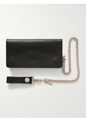 Neighborhood - Logo-Embossed Leather Billfold Wallet - Men - Black