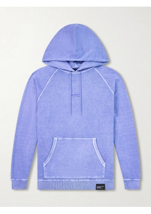 Neighborhood - Logo-Embroidered Pigment-Dyed Cotton-Jersey Hoodie - Men - Blue - S