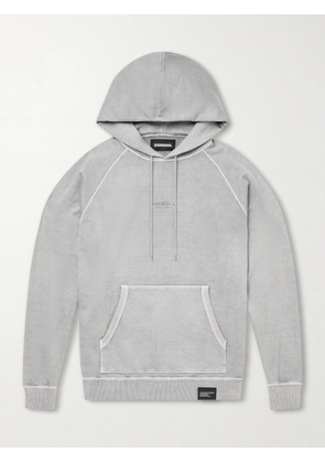 Neighborhood - Logo-Embroidered Pigment-Dyed Cotton-Jersey Hoodie - Men - Gray - S
