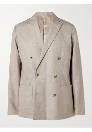 NN07 - Jordin 10027 Double-Breasted Linen and Wool-Blend Blazer - Men - Neutrals - S