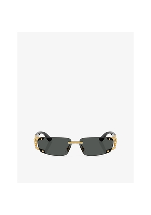 Womens Versace Ve2291 Rectangle-Frame Metal Sunglasses