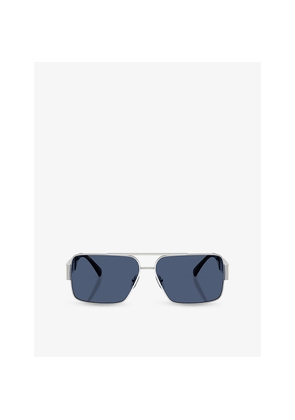 Versace Ve2290 Rectangle-Frame Metal Sunglasses