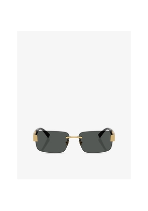 Womens Versace Ve2298 Rectangle-Frame Metal Sunglasses