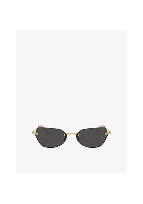 Womens Swarovski Sk7038 Irregular-Frame Metal Sunglasses