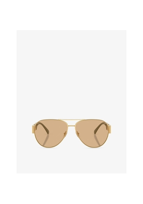 Womens Versace Ve2289 Pilot-Frame Metal Sunglasses