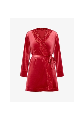 Womens Savage X Fenty Rush Velvet Short Robe