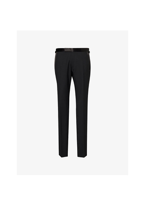 Mens Tom Ford Tailored-Fit Wool Evening Trousers