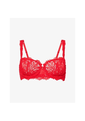 Womens Savage X Fenty Romantic Corded Lace Unlined Balconette Bra