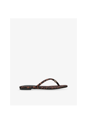 Womens Steve Madden Maliyah Leopard Flat Leather Sandals