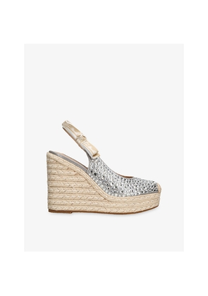 Womens Steve Madden Demmi Embellished Wedge Sandals