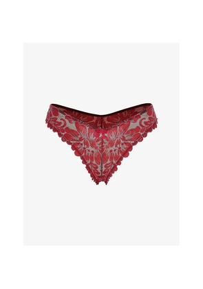 Womens Savage X Fenty Floral Brazilian Corded Lace Briefs