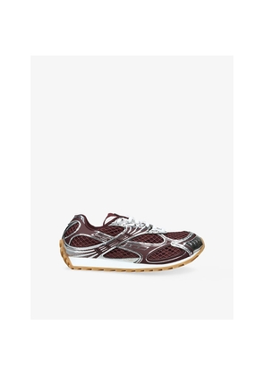 Womens Bottega Veneta Orbit Metallic Woven Low-Top Trainers