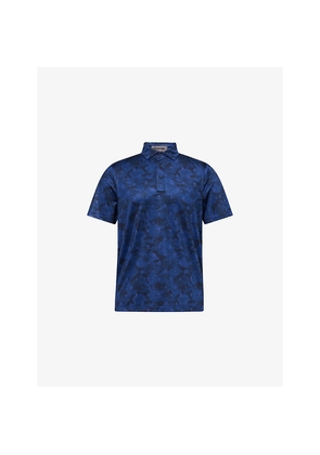 Mens G/Fore Camo Icon-Print Jersey Polo Top