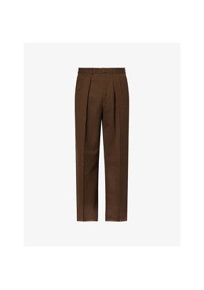 Mens Tom Ford Fresco Double-Pleated Wool Trousers