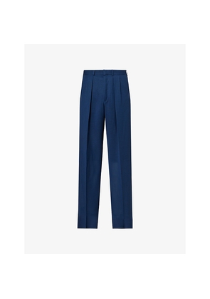 Mens Tom Ford Fresco Double-Pleated Wool Trousers