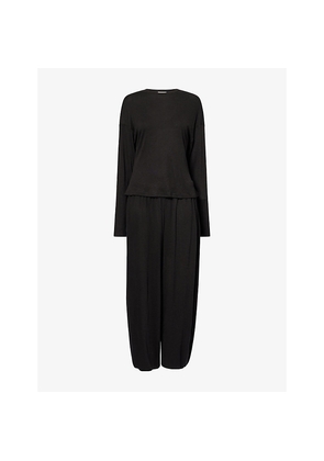 Womens Treats Relaxed-Fit Slub Stretch-Knit Top and Bottoms Set