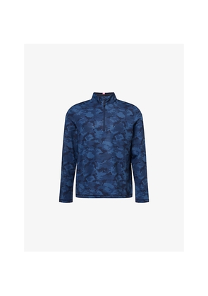 Mens G/Fore Camo-Print Quarter-Zip Jersey Top