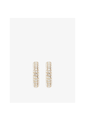 Womens Lisa Gozlan Bold 18ct Gold-Plated Brass Crystal-Embellished Hoop Earrings