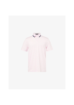 Mens G/Fore Striped Contrast-Collar Stretch-Woven Polo Top