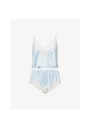 Womens Bluebella Isabella Lace-Panel Satin Pyjama Set