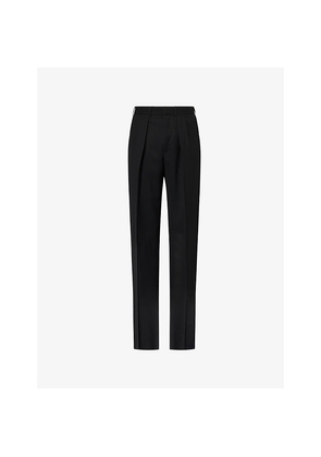 Mens Tom Ford Fresco Double-Pleated Wool Trousers