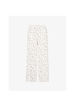 Womens We Are Tala Wide-Leg Graphic-Pattern Stretch-Cotton Pyjama Bottoms