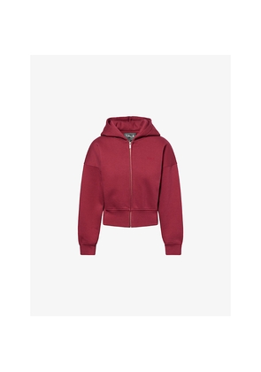 Womens We Are Tala Cocoon Embroidered-Logo Cotton-Blend Hoodie