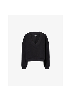 Womens We Are Tala Boxy V-Neck Cotton-Blend Sweatshirt