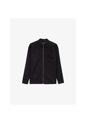 Mens Prada Loose-Fit Zip-Up Cotton Shirt