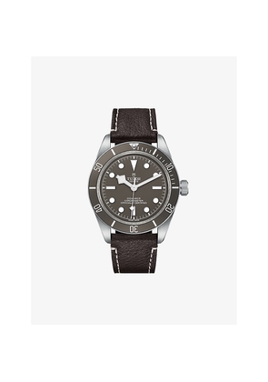 Mens Tudor M79010Sg0001 Black Bay 58 Sterling-Silver and Leather Automatic Watch